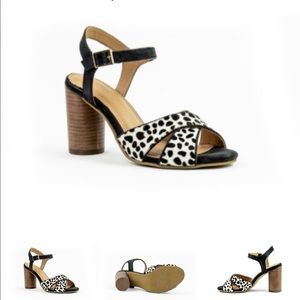 Crevo Katnis Leopard Color Block Heeled Sandal, Size 9